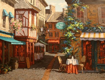Journée ensoleillée dans les boutiques bretonnes Peinture à l'huile